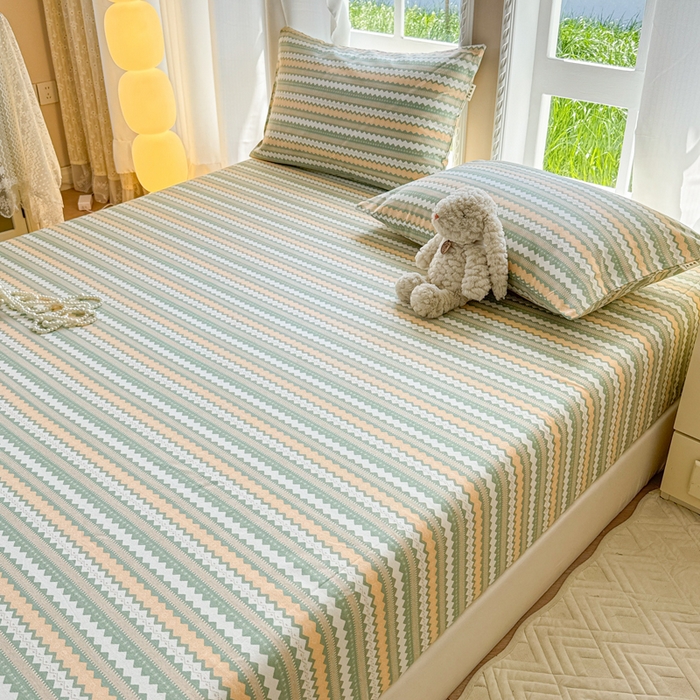 91家纺网 家纺一手货源 找家纺 2025新款老粗布三件套-床笠款 拿坡里