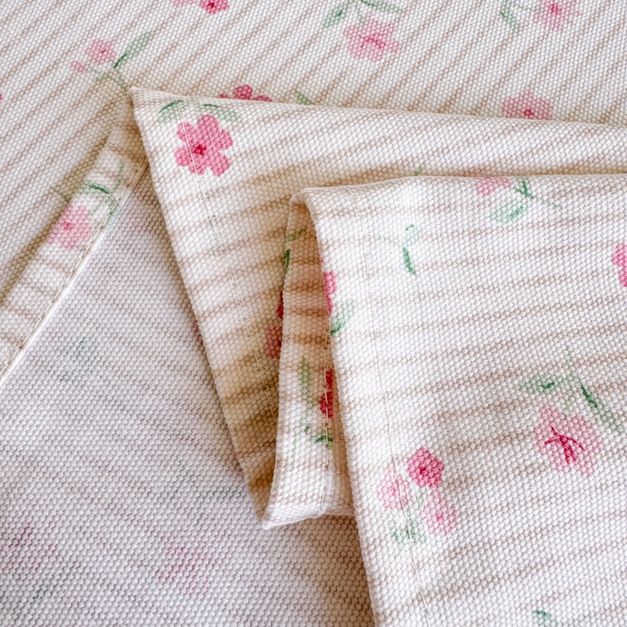 91家纺网 家纺一手货源 找家纺 吉象家纺 2025新款老粗布三件套-床单款 花遇