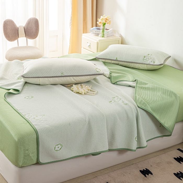 91家纺网 家纺一手货源 找家纺 （总）梦初语 2025新款A类华夫格冰豆豆夏被子针织提花凉感夏凉被单双人空调被可机水洗