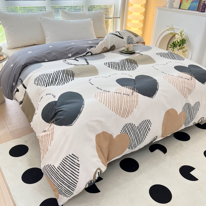 91家纺网 家纺一手货源 找家纺 依庭 2025新款全棉印花花卉款四件套单品系列-单被套 卡布奇诺