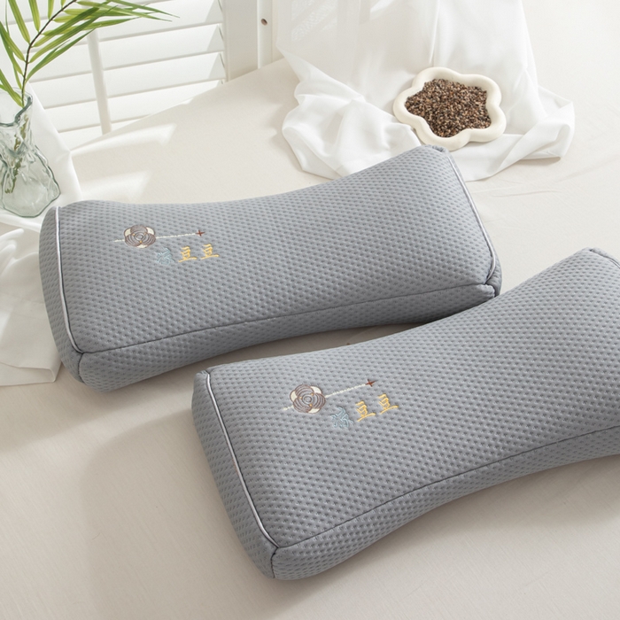 91家纺网 家纺一手货源 找家纺 织布人 2025新款荞麦枕夏季凉感豆豆枕茶叶枕夏凉荞麦枕学生成人家用硬枕 凉豆豆款-四面灰色茶香枕