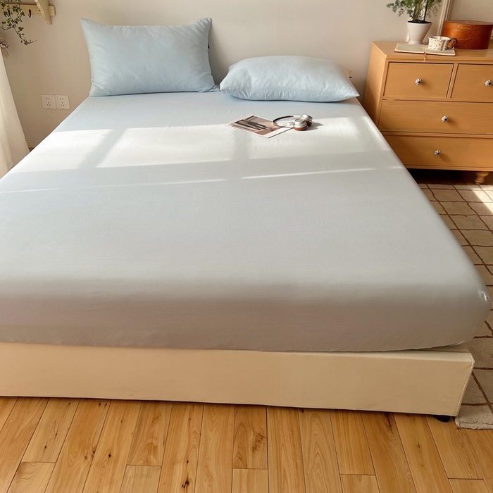 91家纺网 家纺一手货源 找家纺 蜜宿 2025新款A类全棉人字纹床笠（加高） 床笠：樱兰