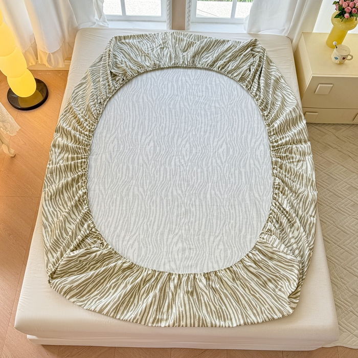 91家纺网 家纺一手货源 找家纺 2025新款老粗布三件套-床笠款 斑马纹