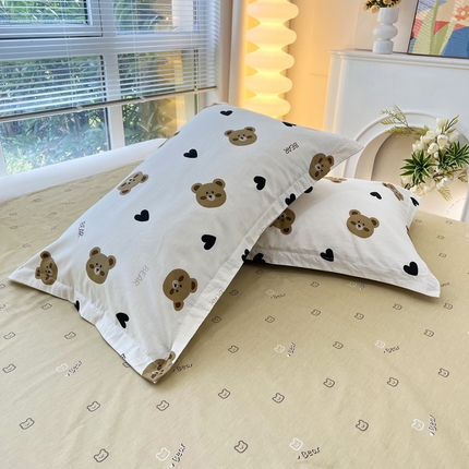 91家纺网 家纺一手货源 找家纺 （总）依庭 2025新款全棉印花花卉款四件套单品系列-单枕套