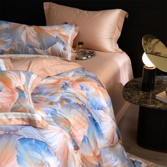 91家纺网 家纺一手货源 找家纺 宏羽纺家纺 2025年高支高密大版数码印花春夏新品 涟漪