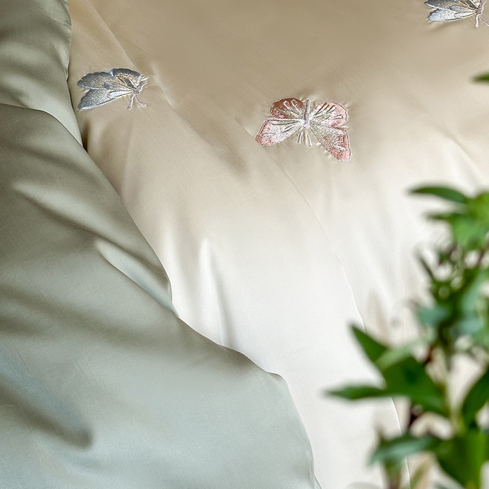 91家纺网 家纺一手货源 找家纺 2025新款奥地利60支兰精天丝蝴蝶套件-晨曦 晨曦-绿