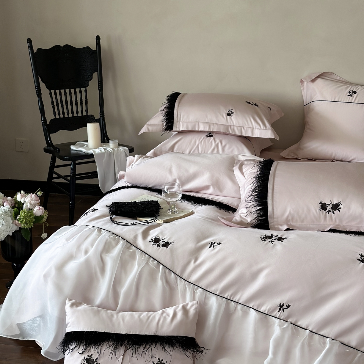 91家纺网 家纺一手货源 找家纺 （总）江涞 2025新款高端刺绣四件套-羽梦