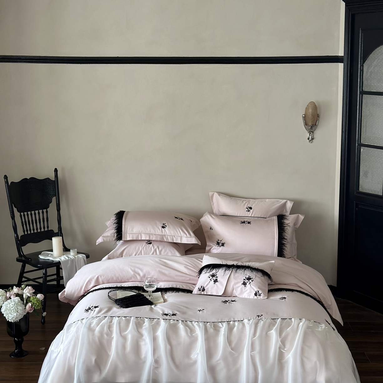 91家纺网 家纺一手货源 找家纺 （总）江涞 2025新款高端刺绣四件套-羽梦