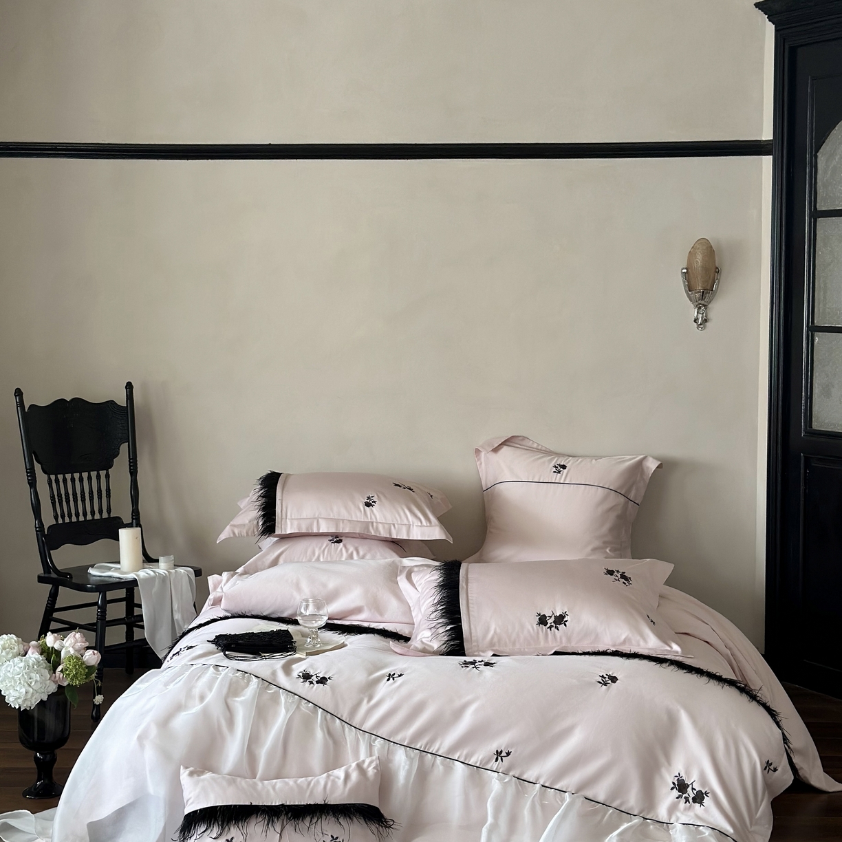 91家纺网 家纺一手货源 找家纺 （总）江涞 2025新款高端刺绣四件套-羽梦