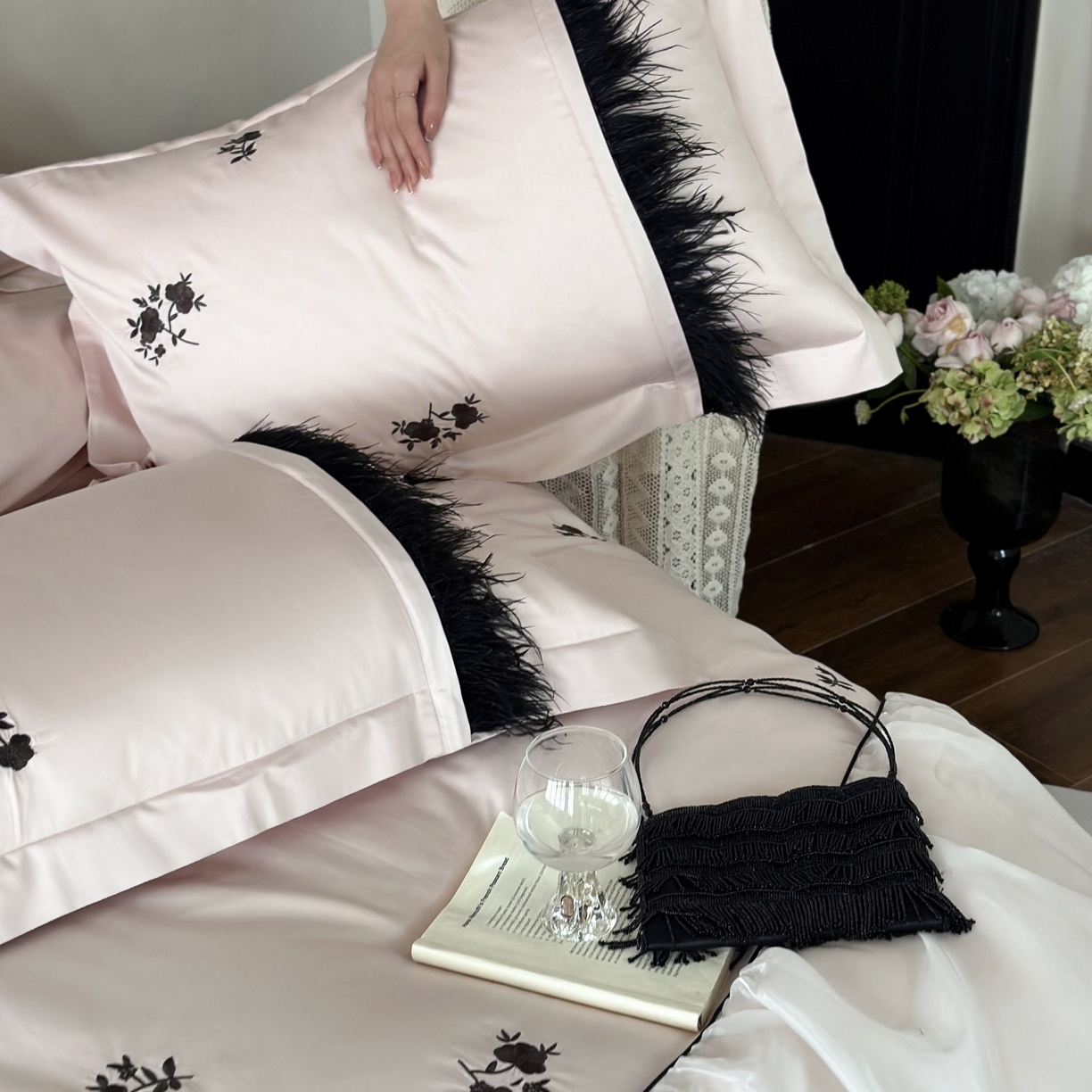 91家纺网 家纺一手货源 找家纺 （总）江涞 2025新款高端刺绣四件套-羽梦