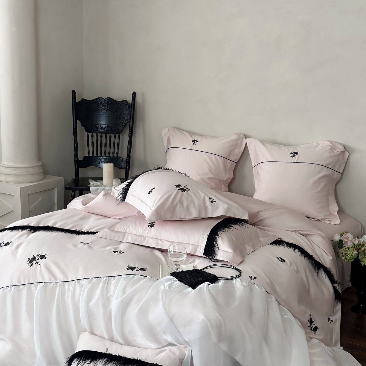 91家纺网 家纺一手货源 找家纺 （总）江涞 2025新款高端刺绣四件套-羽梦