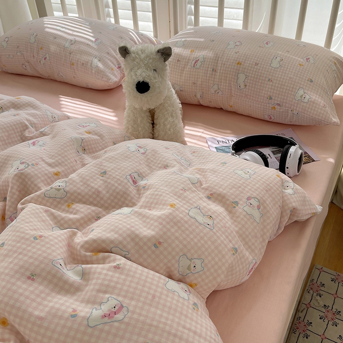 91家纺网 家纺一手货源 找家纺 （总）瑞莱 2025夏季新款全棉纯棉有氧双层纱四件套