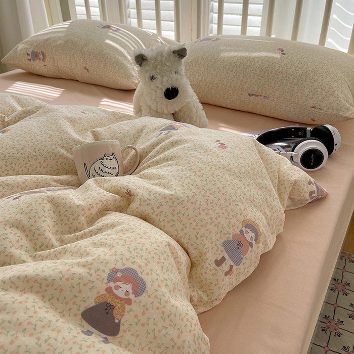 91家纺网 家纺一手货源 找家纺 （总）瑞莱 2025夏季新款全棉纯棉有氧双层纱四件套