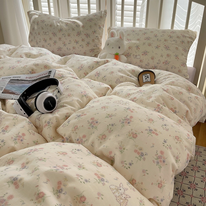 91家纺网 家纺一手货源 找家纺 （总）瑞莱 2025夏季新款全棉纯棉有氧双层纱四件套