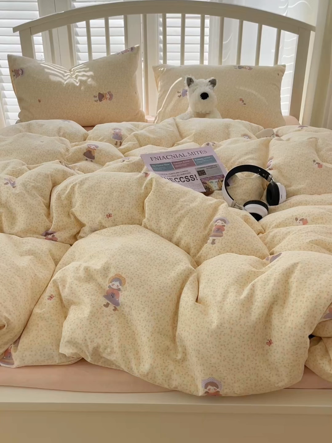 91家纺网 家纺一手货源 找家纺 瑞莱 2025夏季新款全棉纯棉有氧双层纱四件套 春日女孩