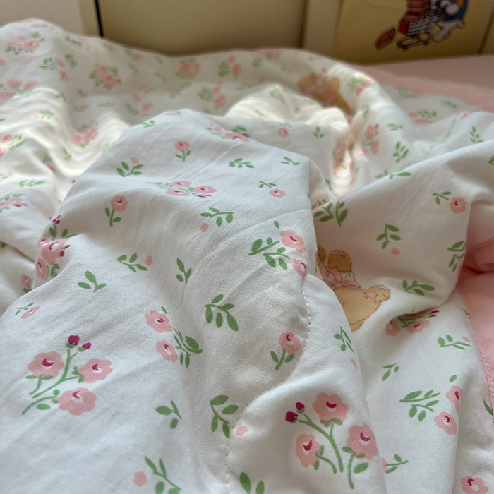 91家纺网 家纺一手货源 找家纺 原素 2025软乎乎的A类母婴级水洗棉夏凉被四件套 夏被-蜜糖莉娜