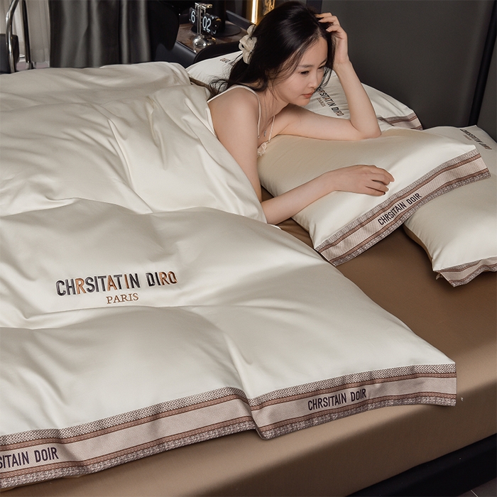 91家纺网 家纺一手货源 找家纺 （总）瑞驰家纺 2025新款长绒棉纯棉绣花四件套-莱桉系列