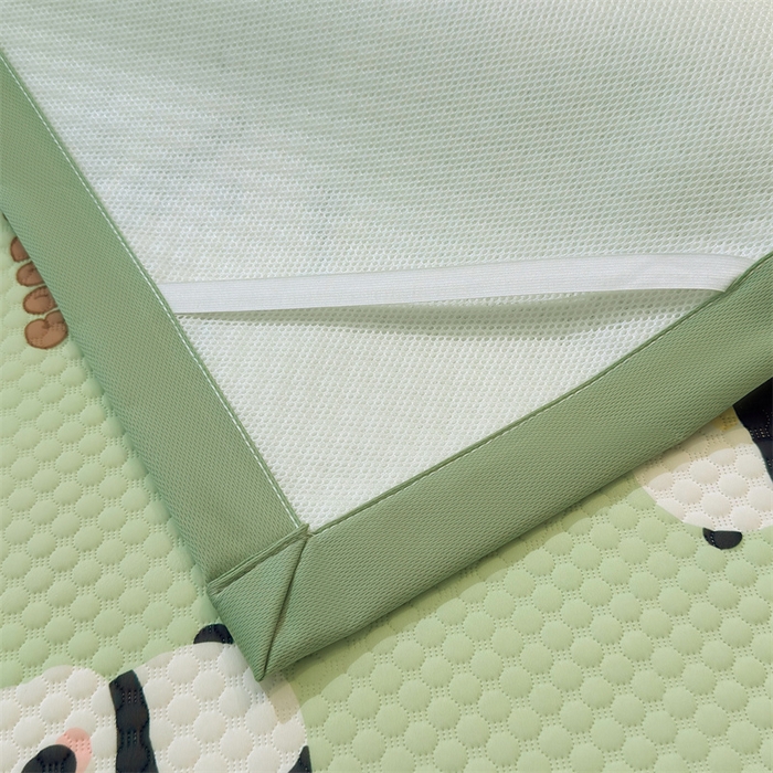 91家纺网 家纺一手货源 找家纺 喜居 2025新款A类印花凉感豆豆三明治复合款凉席席子 三明治复合款-小熊猫