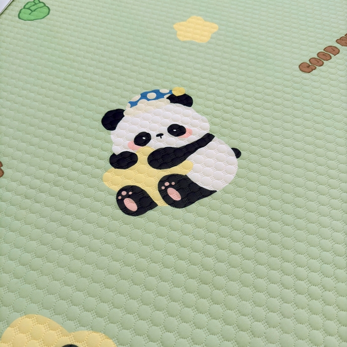 91家纺网 家纺一手货源 找家纺 喜居 2025新款A类印花凉感豆豆三明治复合款凉席席子 三明治复合款-小熊猫