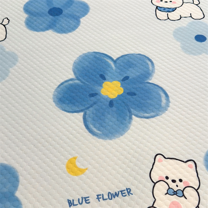 91家纺网 家纺一手货源 找家纺 喜居 2025新款A类印花凉感豆豆三明治复合款凉席席子 三明治复合款-蓝喵儿