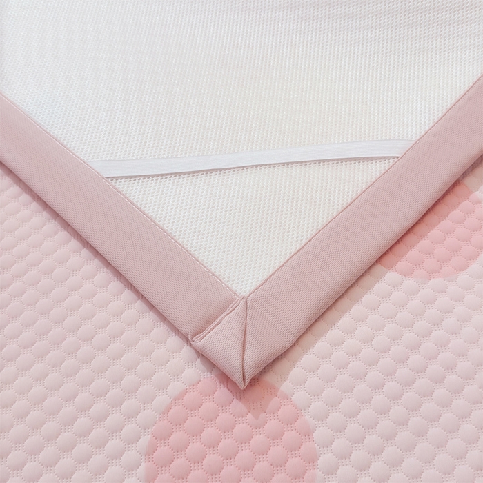 91家纺网 家纺一手货源 找家纺 喜居 2025新款A类印花凉感豆豆三明治复合款凉席席子 三明治复合款-微笑粉