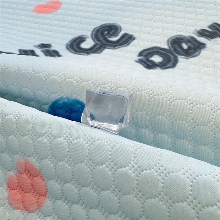 91家纺网 家纺一手货源 找家纺 喜居 2025新款A类印花凉感豆豆三明治复合款凉席席子 三明治复合款-蓝色心情