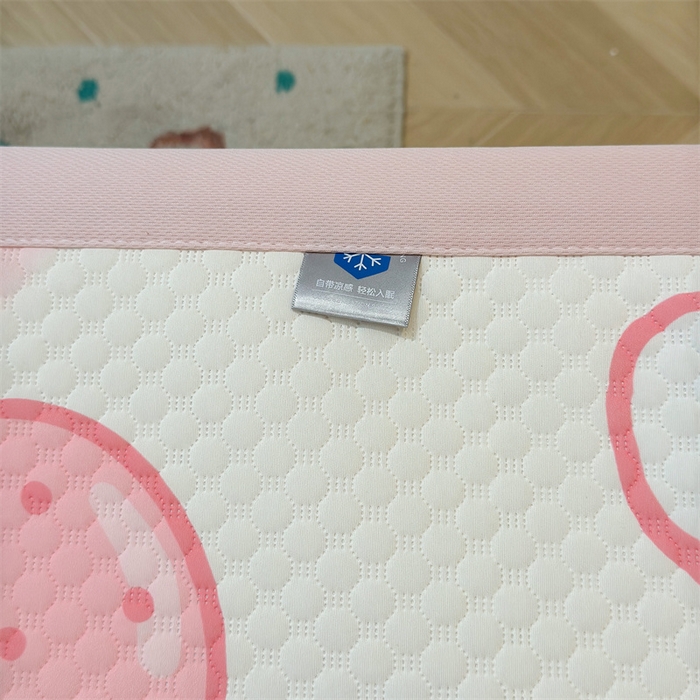 91家纺网 家纺一手货源 找家纺 喜居 2025新款A类印花凉感豆豆三明治复合款凉席席子 三明治复合款-可儿兔