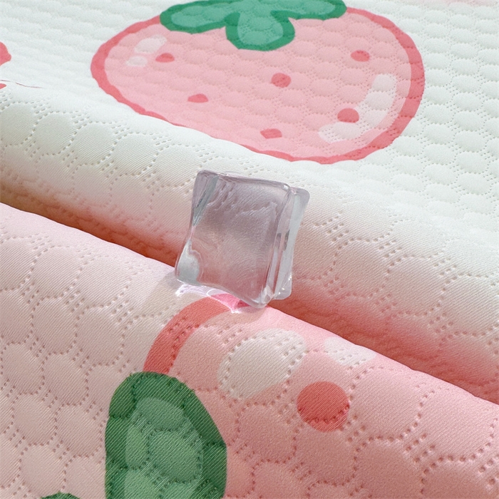 91家纺网 家纺一手货源 找家纺 喜居 2025新款A类印花凉感豆豆三明治复合款凉席席子 三明治复合款-可儿兔