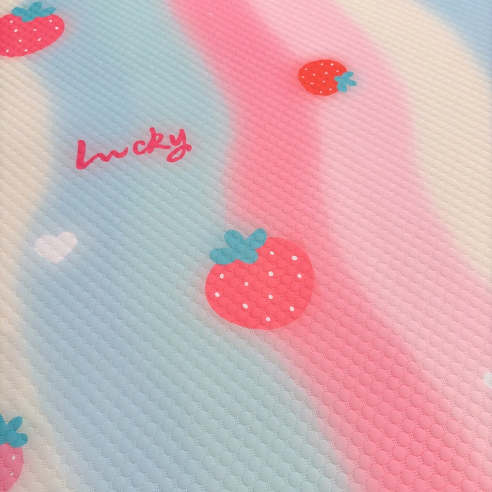 91家纺网 家纺一手货源 找家纺 喜居 2025新款A类印花凉感豆豆三明治复合款凉席席子 三明治复合款-彩虹草莓