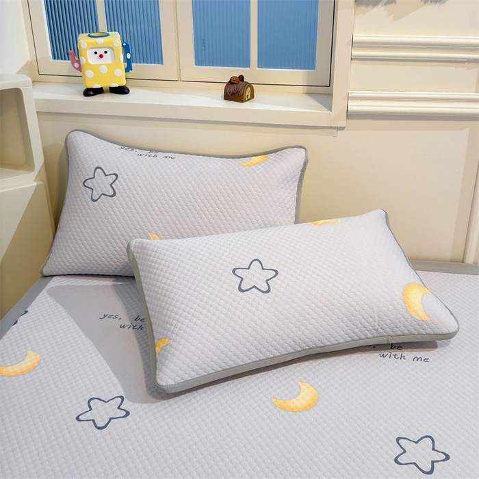 91家纺网 家纺一手货源 找家纺 喜居 2025新款A类印花凉感豆豆三明治复合款凉席席子 三明治复合款-星月