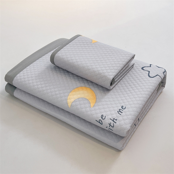 91家纺网 家纺一手货源 找家纺 喜居 2025新款A类印花凉感豆豆三明治复合款凉席席子 三明治复合款-星月