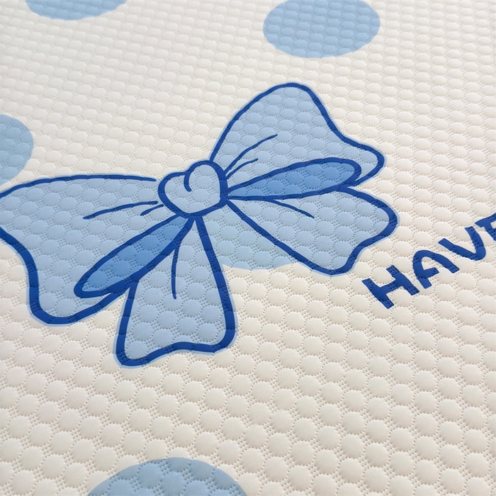 91家纺网 家纺一手货源 找家纺 喜居 2025新款A类印花凉感豆豆三明治复合款凉席席子 三明治复合款-蓝色蝴蝶结