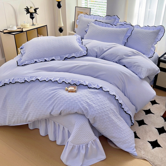 91家纺网 家纺一手货源 找家纺 （总）畅畅家纺 2025新款时尚柔软水洗棉床盖被套四件套