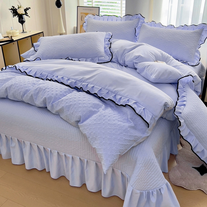 91家纺网 家纺一手货源 找家纺 （总）畅畅家纺 2025新款时尚柔软水洗棉床盖被套四件套