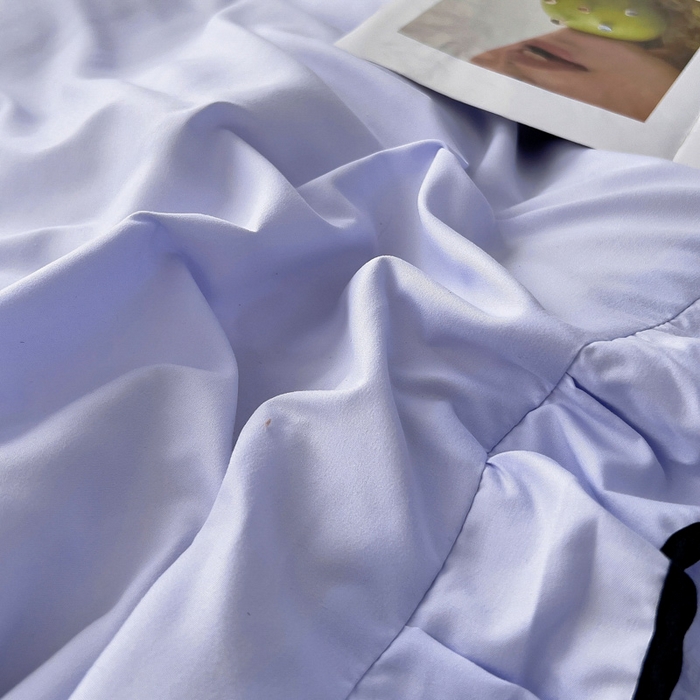 91家纺网 家纺一手货源 找家纺 畅畅家纺 2025新款时尚柔软水洗棉床盖被套四件套 丁香紫