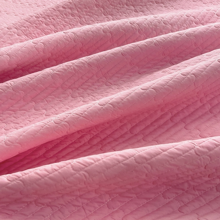 91家纺网 家纺一手货源 找家纺 畅畅家纺 2025新款时尚柔软水洗棉床盖被套四件套 粉色