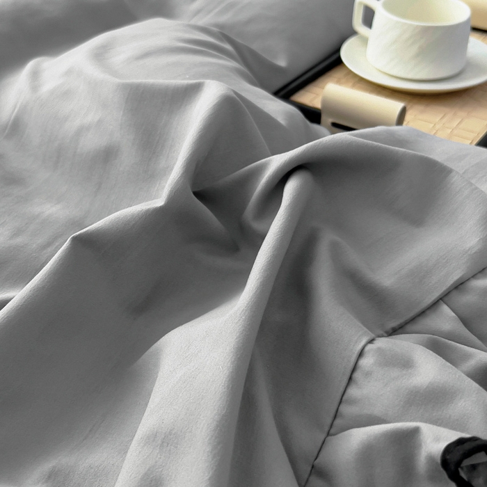 91家纺网 家纺一手货源 找家纺 畅畅家纺 2025新款时尚柔软水洗棉床盖被套四件套 绅士灰