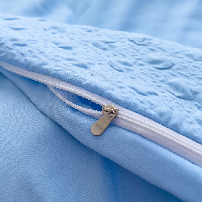 91家纺网 家纺一手货源 找家纺 畅畅家纺 2025新款时尚柔软水洗棉床盖被套四件套 深蓝