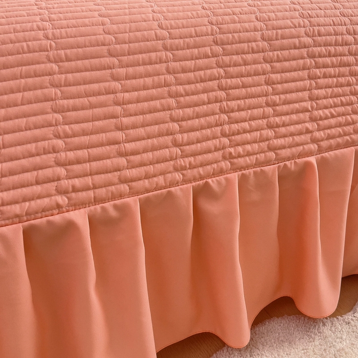 91家纺网 家纺一手货源 找家纺 畅畅家纺 2025新款春夏A类法式公主风夏被夏凉被空调被四件套-爱丽莎 爱丽莎橘粉