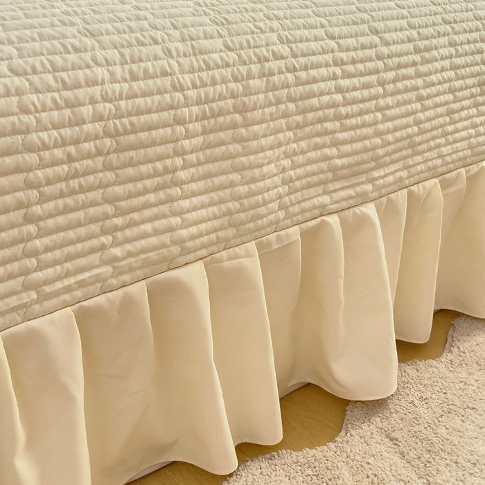 91家纺网 家纺一手货源 找家纺 畅畅家纺 2025新款春夏A类法式公主风夏被夏凉被空调被四件套-爱丽莎 爱丽莎米白