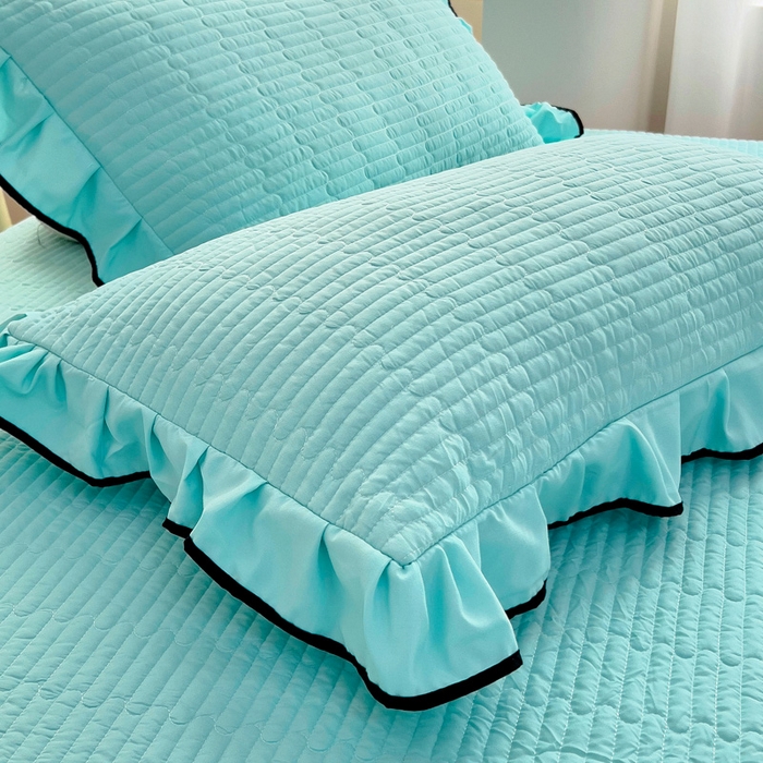 91家纺网 家纺一手货源 找家纺 畅畅家纺 2025新款春夏A类法式公主风夏被夏凉被空调被四件套-爱丽莎 爱丽莎水绿