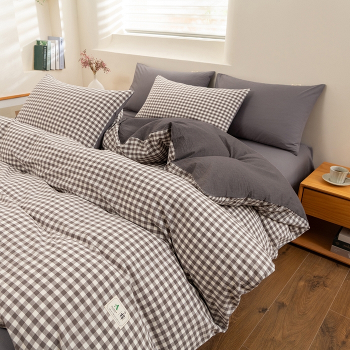 91家纺网 家纺一手货源 找家纺 （总）居美良品 2025新款色织细纱老粗布100%全棉纯棉水洗棉系列被套单件-单被套