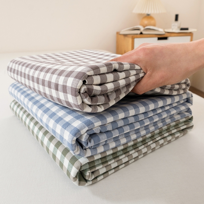 91家纺网 家纺一手货源 找家纺 居美良品 2025新款色织细纱老粗布100%全棉纯棉水洗棉系列被套单件-单被套 叠拍图仅供展示