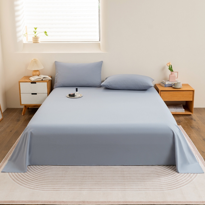 91家纺网 家纺一手货源 找家纺 居美良品 2025新款色织细纱老粗布100%全棉纯棉水洗棉系列被套单件-单被套 静雅-蓝