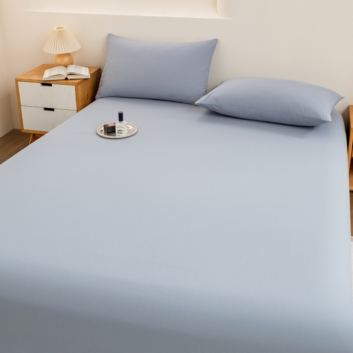 91家纺网 家纺一手货源 找家纺 居美良品 2025新款色织细纱老粗布100%全棉纯棉水洗棉系列被套单件-单被套 奶昔-蓝