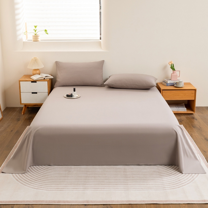 91家纺网 家纺一手货源 找家纺 居美良品 2025新款色织细纱老粗布100%全棉纯棉水洗棉系列被套单件-单被套 烟雨-灰