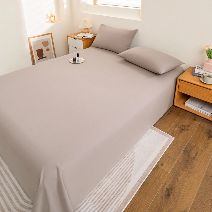 91家纺网 家纺一手货源 找家纺 居美良品 2025新款色织细纱老粗布100%全棉纯棉水洗棉系列被套单件-单被套 烟雨-灰