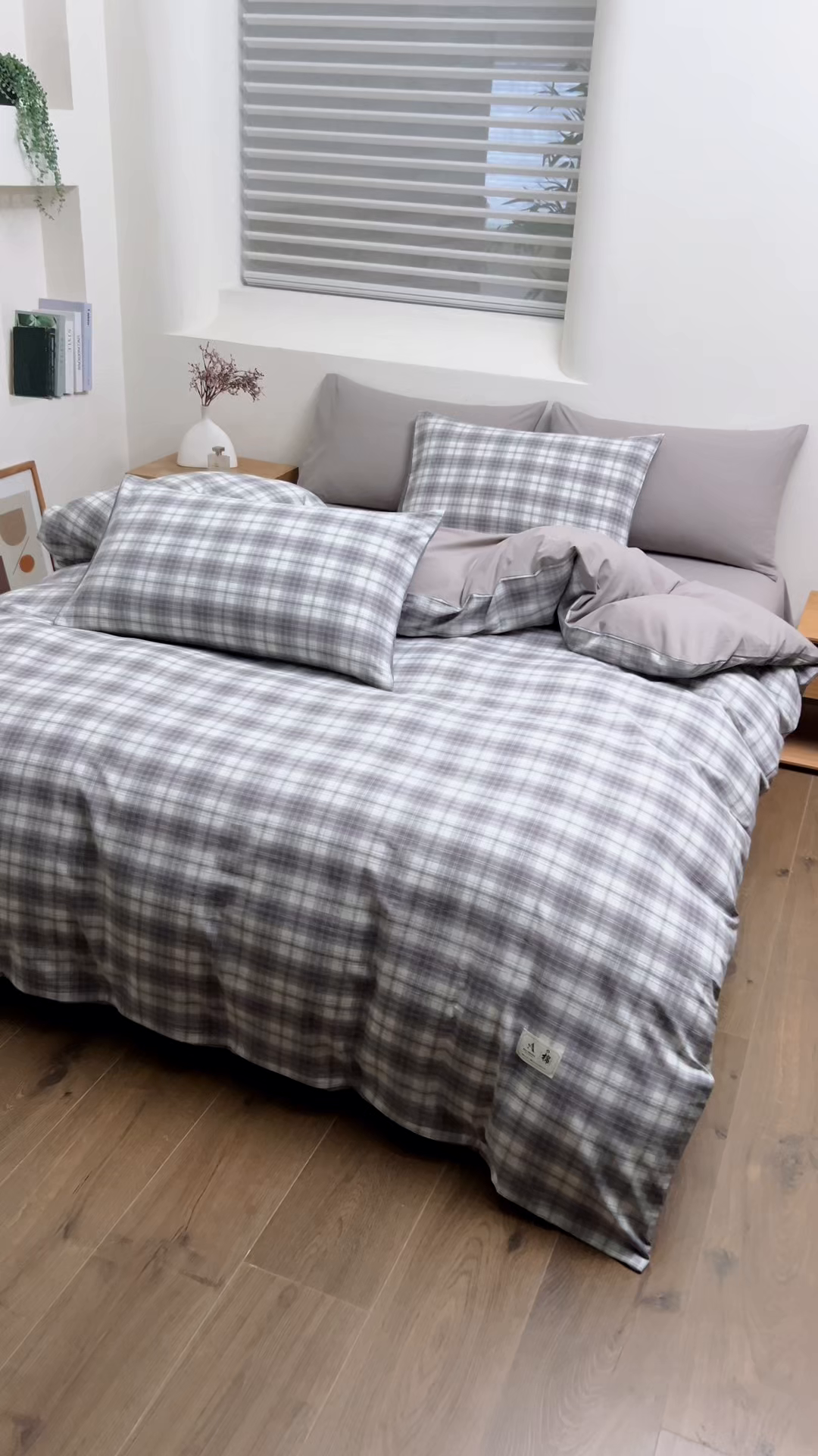 91家纺网 家纺一手货源 找家纺 居美良品 2025新款色织细纱老粗布100%全棉纯棉水洗棉系列被套单件-单被套 烟雨-灰