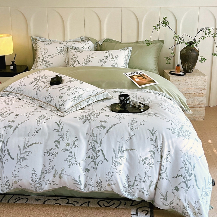 91家纺网 家纺一手货源 找家纺 （总）春皖家纺 2025春夏新款A类莱赛尔纤维印花四件套-风格二