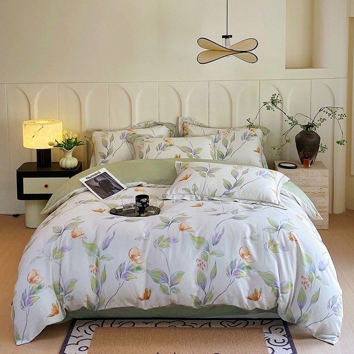 91家纺网 家纺一手货源 找家纺 （总）春皖家纺 2025春夏新款A类莱赛尔纤维印花四件套-风格二